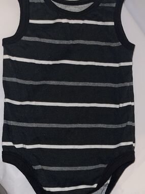 Garanimals Black, White & Gray Striped Tank One-Piece